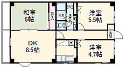 大建マンション 2階3LDKの間取り