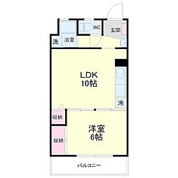 フラワーホーム 1LDKの間取図画像