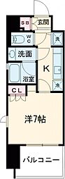JR山手線 五反田駅 徒歩6分の賃貸マンション 6階1Kの間取り