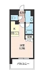 オーキッドレジデンス品川 407 4階ワンルームの間取り