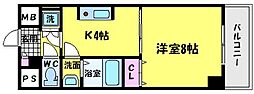 さんさん千林 5階1Kの間取り