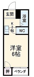 名古屋市営桜通線 瑞穂運動場西駅 徒歩7分の賃貸マンション 1階1Kの間取り
