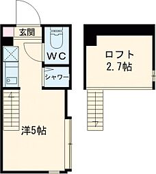 ハーモニーテラス神谷IV 1階ワンルームの間取り