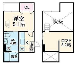 Ｋ’ｓハイツ 2階ワンルームの間取り