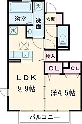 エスペランサ 1階1LDKの間取り