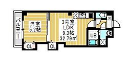 JR総武線 幕張本郷駅 徒歩16分の賃貸マンション 3階1LDKの間取り