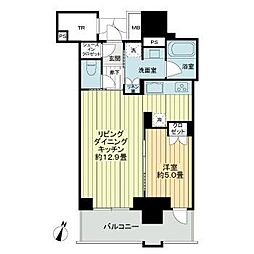 ブランズタワー梅田　Ｎｏｒｔｈ 22階1LDKの間取り