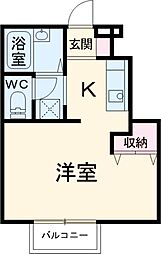 JR中央線 八王子駅 徒歩10分の賃貸アパート 1階1Kの間取り