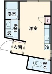 GREEN TERRACE KICHIJOJI 1階ワンルームの間取り