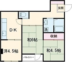 プラムフィールド 6階3Kの間取り