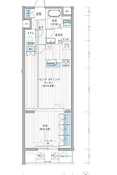 クラルテラセ新宿富久 2階1LDKの間取り