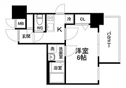 エスリード阿波座プライムコート 11階1Kの間取り
