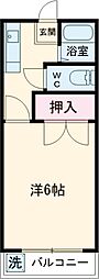 コーポＡＫＩ 203 2階1Kの間取り