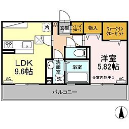 ルミエール 1階1LDKの間取り