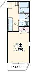 パークステイ八事 1Kの間取図画像