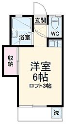 リバーサイド港南 1階1Kの間取り