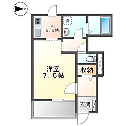 フェリーチェ 1Kの間取図画像