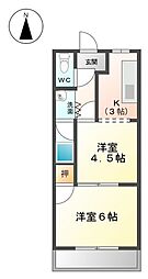 ハインスハイム3 2Kの間取図画像