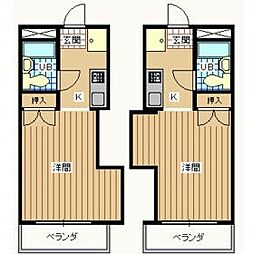 多摩都市モノレール 砂川七番駅 徒歩6分の賃貸マンション 3階ワンルームの間取り