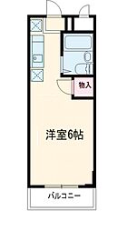 多摩都市モノレール 万願寺駅 徒歩3分の賃貸マンション 3階ワンルームの間取り