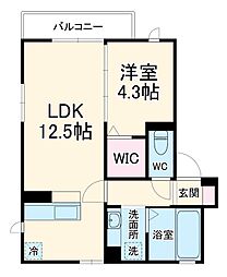 ＮＫ香取 2階1LDKの間取り