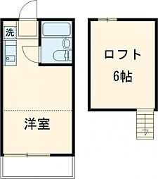 ハッピーパレス越野 2階ワンルームの間取り