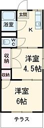 コーポ井上 1階2Kの間取り