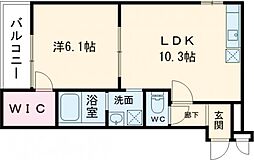 フジパレス　カトレア 2階1LDKの間取り