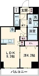 ルフレグランデ府中 5階1LDKの間取り