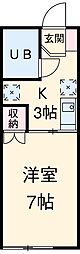 名古屋市営鶴舞線 植田駅 徒歩7分の賃貸アパート 1階1Kの間取り