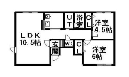 ダイアナ南山鼻ヒルズI 106｜北海道札幌市中央区南二十三条西１５丁目(賃貸マンション2LDK・1階・57.26㎡)の写真 その2