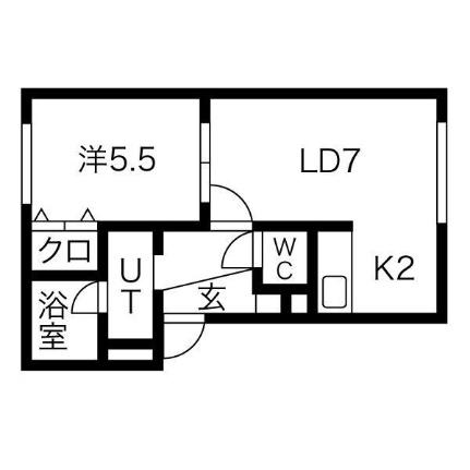 イーグルサウス17Ａ 203｜北海道札幌市中央区南十七条西１２丁目(賃貸アパート1LDK・2階・30.38㎡)の写真 その2