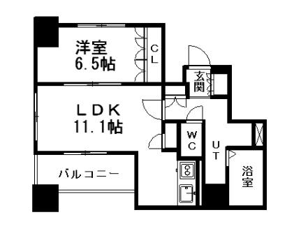 パークアクシス新さっぽろ 608｜北海道札幌市厚別区厚別中央二条５丁目(賃貸マンション1LDK・6階・45.35㎡)の写真 その2