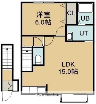 ＣＳ　ＯＮＡＷＡ 201｜北海道函館市大縄町(賃貸アパート1LDK・2階・42.40㎡)の写真 その2
