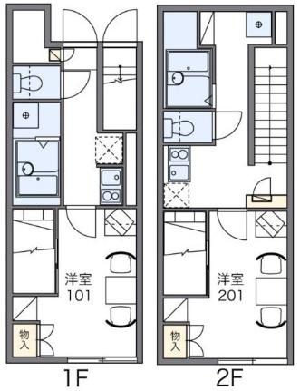 レオパレスひまわりII 201｜北海道函館市赤川町(賃貸アパート1K・2階・27.53㎡)の写真 その2