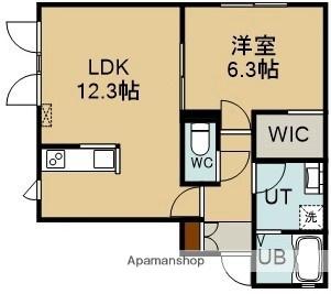 ラトゥール的場 101｜北海道函館市的場町(賃貸アパート1LDK・1階・43.41㎡)の写真 その2
