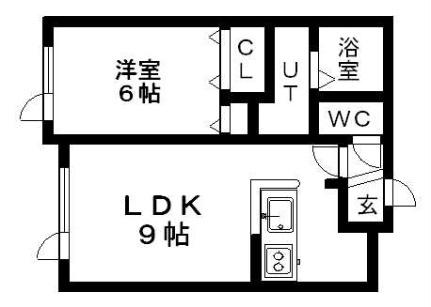 北海道札幌市清田区真栄一条２丁目(賃貸アパート1LDK・1階・34.02㎡)の写真 その2