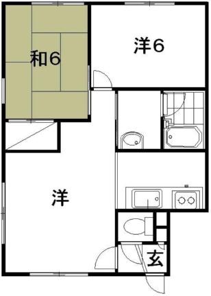 グリーンパークマンション 105｜北海道江別市緑町西１丁目(賃貸アパート2LDK・2階・48.75㎡)の写真 その2
