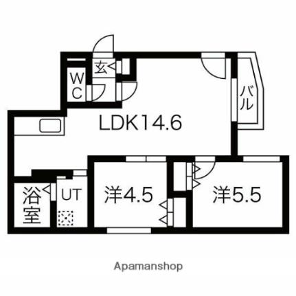 北海道札幌市厚別区厚別中央一条３丁目(賃貸マンション2LDK・2階・51.20㎡)の写真 その2