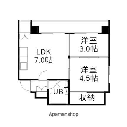 北海道札幌市白石区東札幌二条６丁目(賃貸マンション2DK・4階・32.00㎡)の写真 その2