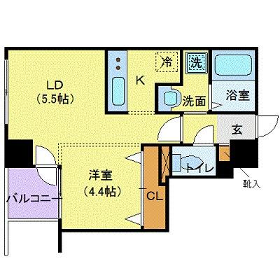 北海道札幌市中央区北一条西１６丁目(賃貸マンション1DK・2階・34.79㎡)の写真 その2