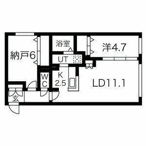 アルファスクエア琴似1条 302｜北海道札幌市西区琴似一条３丁目(賃貸マンション2LDK・3階・54.57㎡)の写真 その2
