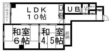 第2タヂカビル 906｜北海道札幌市白石区南郷通８丁目南(賃貸マンション2LDK・9階・42.00㎡)の写真 その2