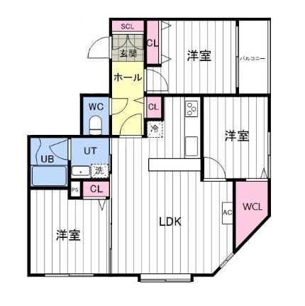 アルファスクエア南1西18 801｜北海道札幌市中央区南一条西１８丁目(賃貸マンション3LDK・8階・63.90㎡)の写真 その2