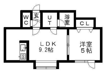 アリエスII 103｜北海道札幌市厚別区厚別東一条４丁目(賃貸アパート1LDK・1階・30.98㎡)の写真 その2