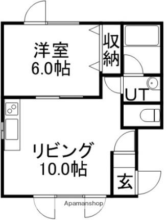コーポリラ 101｜北海道小樽市若松２丁目(賃貸アパート1LDK・1階・32.00㎡)の写真 その2