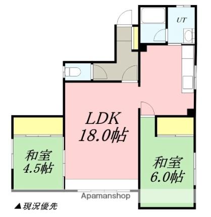 入船1－9ＡＰ 1階｜北海道小樽市入船１丁目(賃貸アパート2LDK・1階・62.37㎡)の写真 その2