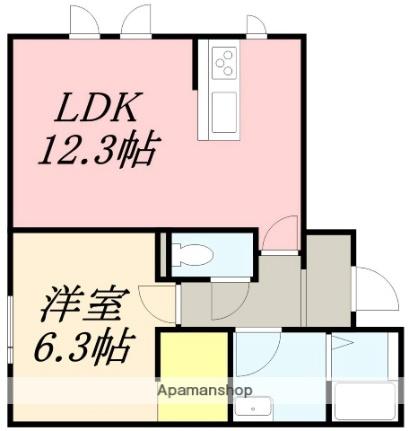 ラトゥール的場 102｜北海道函館市的場町(賃貸アパート1LDK・1階・43.41㎡)の写真 その2
