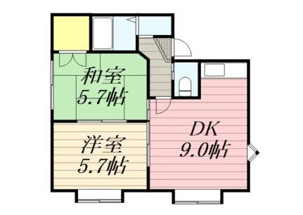 クリスタルハウス 101｜北海道札幌市白石区平和通１１丁目北(賃貸アパート2DK・2階・45.30㎡)の写真 その2