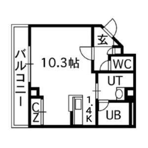 フィオーレクレッシェレ 407｜北海道札幌市中央区南八条西１０丁目(賃貸マンション1K・4階・29.19㎡)の写真 その2
